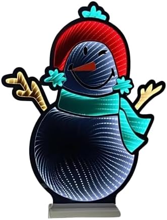 Melrose Smiley Snowman Ekkolight Infinity Light, 24-Inch, Acrylic