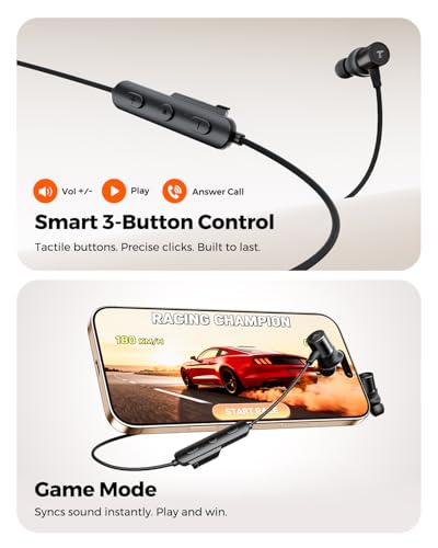 Image of Truefree Wireless Earbuds, HD-100 Bluetooth 6.0 Sport Earphones, Magnetic Wireless Headphones, 11mm Driver Spatial Audio, IP67 Waterproof, 20H Playtime, AI Enhanced Calls, App Control, Dual Connection