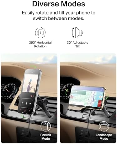 Belkin Qi2 15W Magnetic Wireless Vent Mount, Fast Charging Car Charger - 4