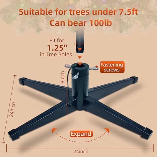Hoyechi HYC713 𝐌𝐮𝐬𝐢𝐜𝐚𝐥 Rotating Christmas Tree Stand, Anti-Tilt Noiseless, Up To 9Ft 120 Lb Artificial Christmas Tree thumb #6