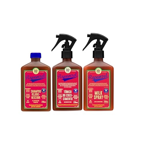 Kit Rapunzel Lola (Shampoo 250ml + Tônico de Crescimento 250ml + Leave-in 250ml)