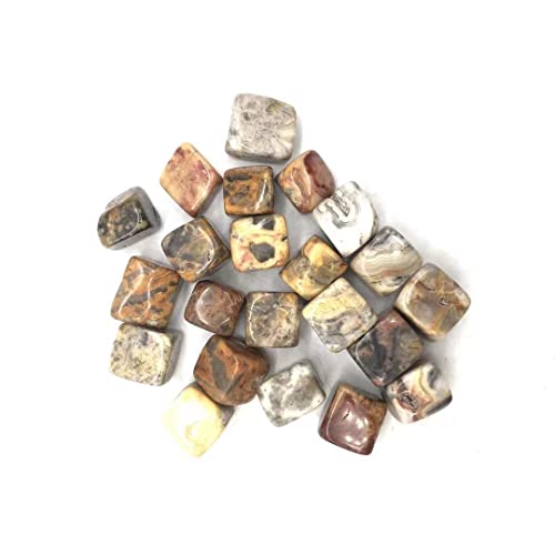 Crazy Agate Cube à textures denses, 10 minéraux polis de 15mm à 22mm