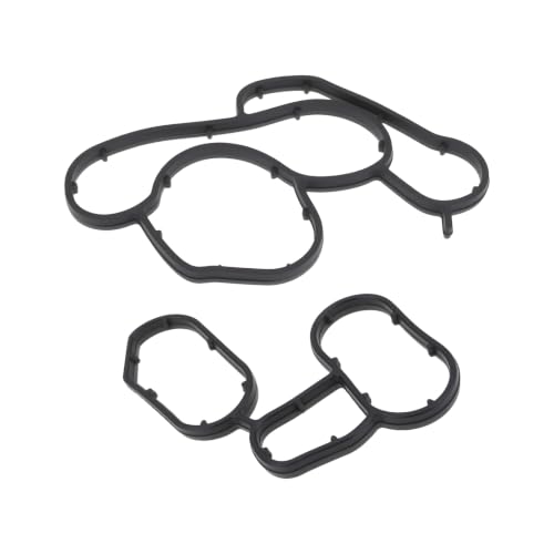 Image of MechPort 1 Set Oil Filter Housing Gasket Compatible with BMW 1 3 5 E60 E90 X1 OEM 11427508970 11427508971