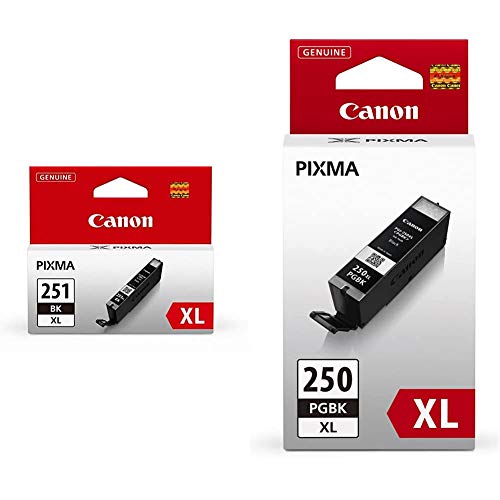 Canon CLI-251XL BK and PGI-250XL PGBK Compatible Ink Cartridges for Select Printers