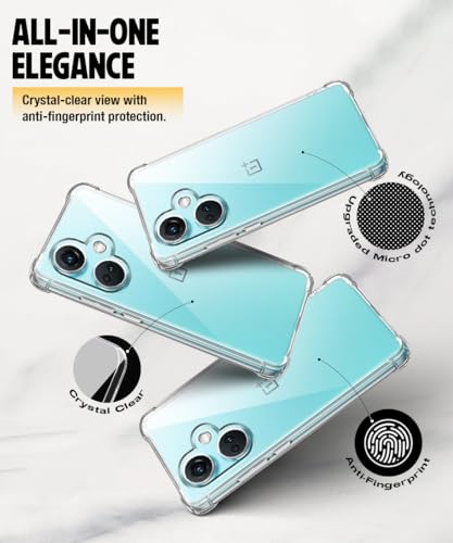 Image of WOW IMAGINE Clear Back Cover Case for 1+ OnePlus Nord CE 3 5G | Shockproof Soft TPU Case | Cushioned Edges for Ultimate Protection Back Cover Case - Transparent