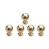 SAF NDYTDS Cabinet Knobs - Polished Brass Pull Handle 5 Pack for Kitchen Cupboard Door Bedroom Dress