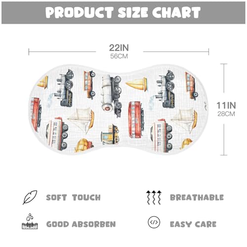 vvfelixl Muslin Burp Cloths Vintage Vehicle Baby Washcloths for Baby Girl Boys 2 Pack2