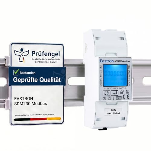 SDM230 Modbus RS485 Einphasiger Energiezähler Stromverbrauchsmonitor 100 Ampere kWh DIN-Schienen-Leistungsmesser Modbus RS485 RTU mit Hintergrundbeleuchtung MID-zertifiziert