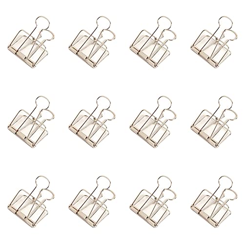 Anller 12 Stück 50 mm Mehrzweck-Ordnerklammern, Binder Clip, Lange Schwanzklammer, Büroklammern, groß, silberfarben Cover