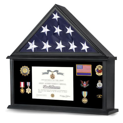Large Military Flag Medal Display Box