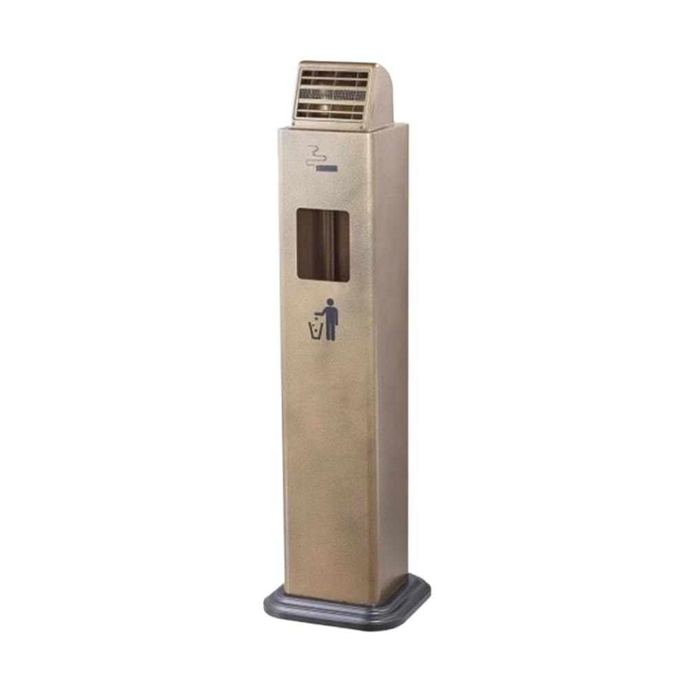 OWOHYG Ashtray Trash Can Outdoor Lockable Ash Pillar Iron Baked Ename Cigarette Butt Column For Street Square Outdoor Ashtrays For Cigarettes.