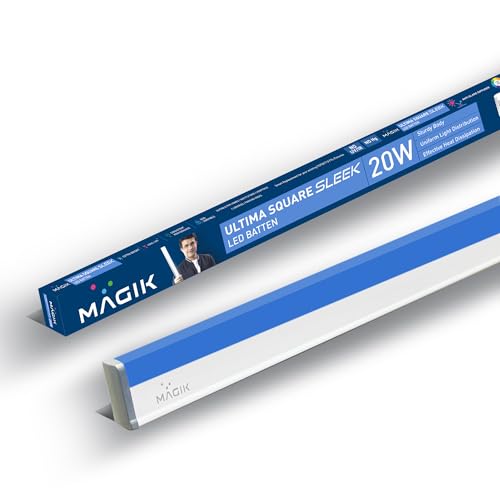 Image of MAGIK Ultima Square Sleek 20W (Blue) LED Batten | T5 Tube Light | High Brightness Accent Light | Energy Efficient | Polycarbonate Body | Ideal for Home & Decorative Use | Pack of 1