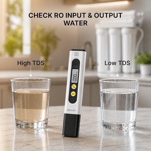Image of DALUCI TDS Meter for Water Testing | Digital Water Tester PPM Meter | Total Dissolved Solids TDS Meter for Drinking Water, RO, Aquarium & Borewell | Accurate Water Quality Tester - White