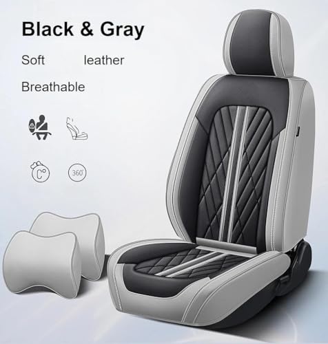 Ensemble housses de siège auto en cuir souple finition bicolore