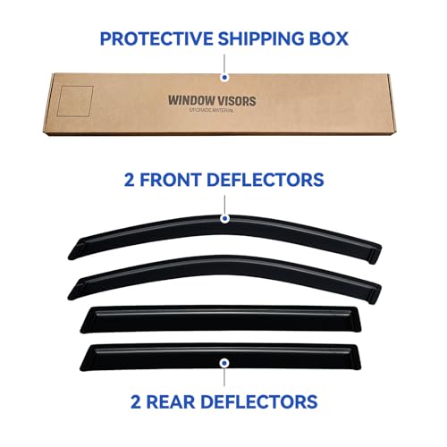 Image of Window Visors Rain Guards for 2010-2017 GMC Terrain, Out-Channel Window Vent Wind Deflectors Visors Shades for 10 11 12 13 14 15 16 17 GMC Terrain