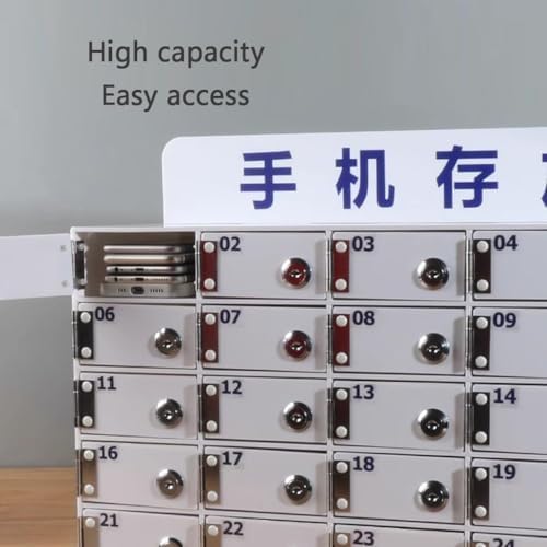 Acrylic Cell Phone Storage Locker with Keys | 12-Slot Secure Organizer for Office, Classroom, Gym | Durable Cell Phone Cabinet for Easy Access & Safety