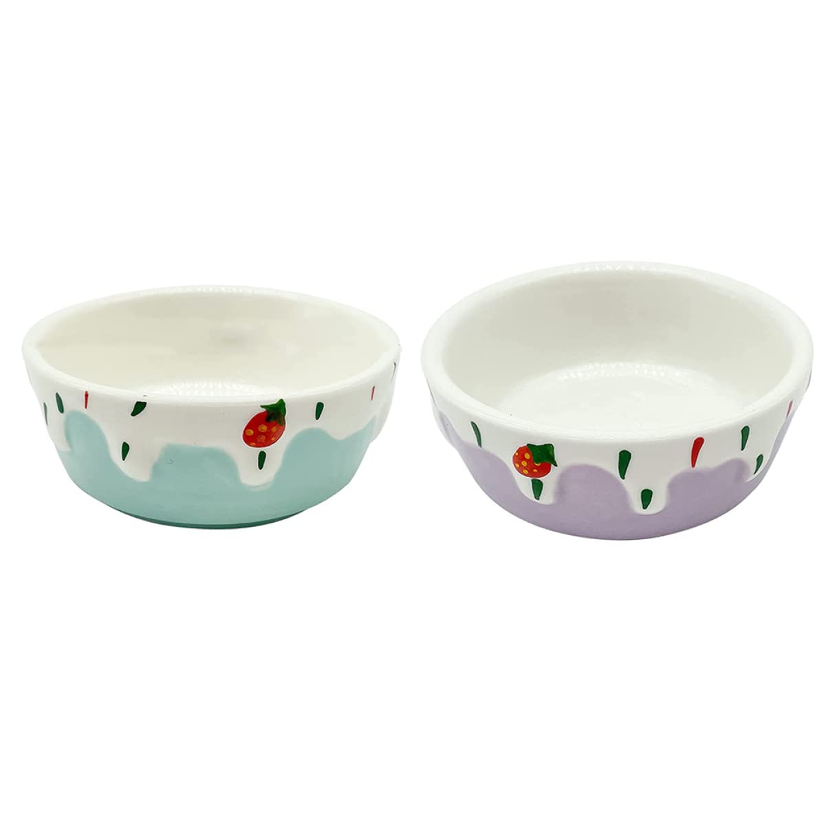 CIYODO 2Pcs Ceramic Pet Food Bowls Durable Hamster Feeding Bowls for Animals Easy to Clean for Food and Water