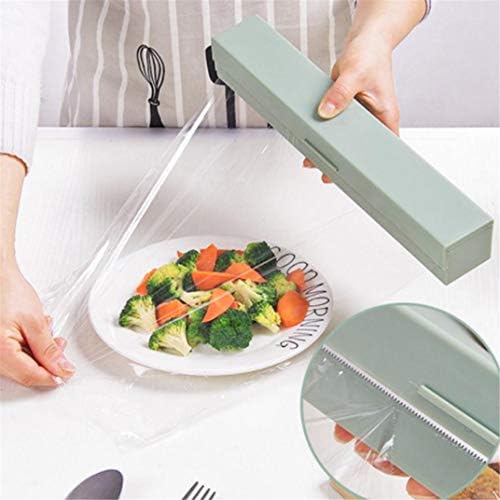 Cling Film Dispenser, Wrap Dispenser Cutter, Plastic Food Wrap Dispenser for Cling Film, Tin Foil, Home Kitchen, Restaurant (White)