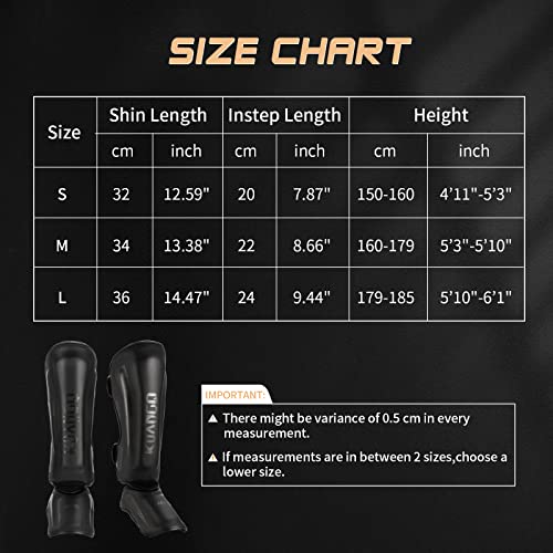 KUANG QUAN Muay Thai Shin Guards, Muay Thai Martial Arts Kicking Leg Instep Protection Pads Sparring Gear,for Kickboxing MMA Training and Sparring,Professional MMA Equipment by KUANG QUAN - Image 5