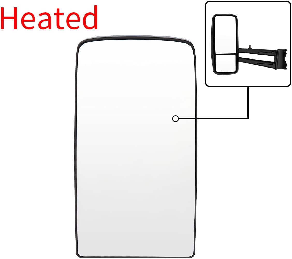 High Soar Door Main Mirror Glass Upper for Kenworth T680 T880 2013-2019,Mirror Glass Upper with Defrost Heated Function Replacement for Kenworth T680 T880 Driver/Left & Passenger/Right Universal side