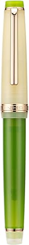 Miniatura 2 de Jinhao 82 Pluma estilográfica acrílica, plumín mediano de iridio con convertidor de tinta, diseño clásico de contraste de color verde macarrón,