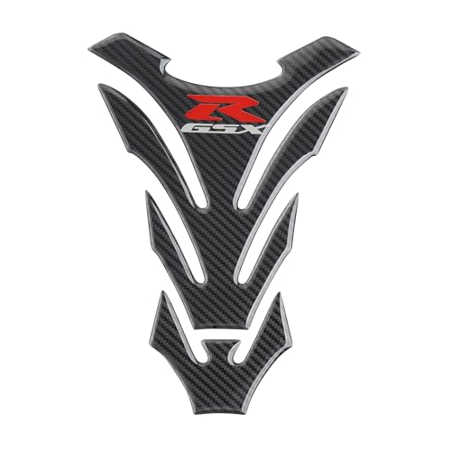 RIDLOG GSXR Motorcycle Tank Pad Fit for Suzuki GSXR600 GSXR750 GSXR1000 Motorcycle Gas Tank Pad Protector Anti Slip Carbon Fiber Pattern Fuel Tank Sticker (10BK)