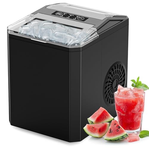 Ice Maker Countertop, 26Lbs in 24Hrs, 9 Cubes in 6 Mins, Portable Ice Machine with Self-Cleaning...