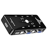 Délicat et petit pour jojofuny Kvm Switcher Ports Usb Vga Imprimante Partage Contrôle Ordinateurs Avec Clavier Souris Moniteur