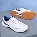 Hiuzylqx Mens Badminton Shoes Fashionable Breathable Pickleball Volleyball Sneakers for Indoor Court Non-Slip Outdoor Racketball,White Blue,11.5