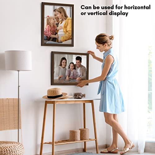 Image of Americanflat 16x20 Poster Frame - Walnut Engineered Wood with Polished Plexiglass - Wide Picture Frame for Vertical or Horizontal Wall Display - Epic Collection - Walnut