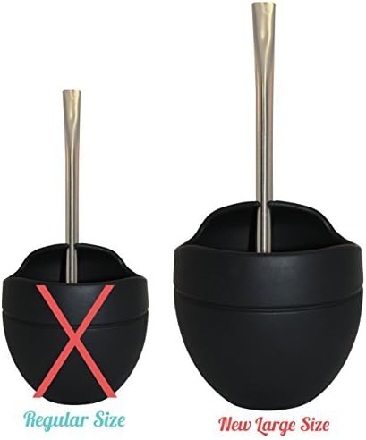 Extra Large Yerba Mate Silicone Gourd and Bombilla Combo (14 Oz. Gourd) (Black on Black) by Yerba Supply
