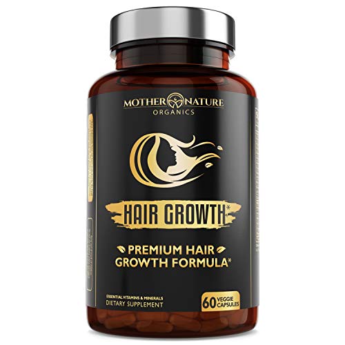 Hair Growth Supplement - High Potency Biotin, Hair Growth Pills (60 Count) - Hair Vitamins for Faster Hair Regrowth, Healthy Hair, Skin, and Nails - Non-GMO & Vegan Hair Supplement for Women & Men