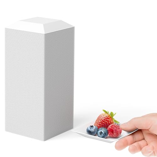Exquisite mini disposable appetizer plates (1200 pack) 2.95" white