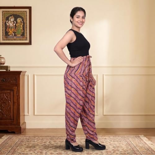 Image of FASHION GALLERY Women's Rayon Relaxed Fit Patiala Salwar with Full Length Drawstring Closure Type and Flexible Waist|Patiala Pant for Woman
