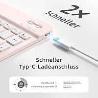JKSML Tragbare Kabellose Bluetooth Tastatur, Deutsche QWERTZ Layout – Ansicht 4