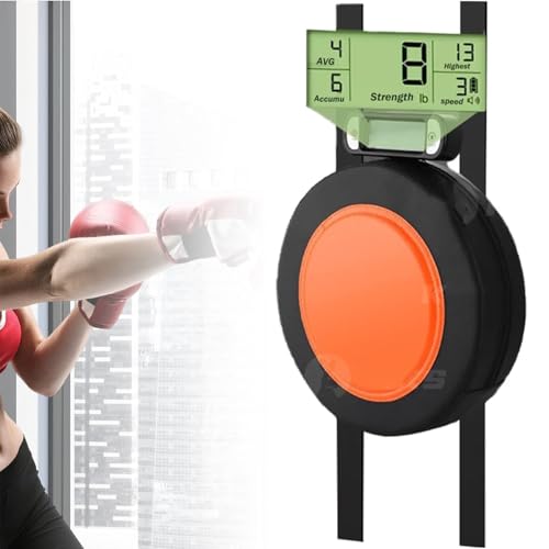 Boxing Strength Tester Punch, Boxing Force Testing Machine with LCD Display Counter, Adjustable Height Boxing Training Equipment, Wall Mounted Boxing Boxer for Adult Kid