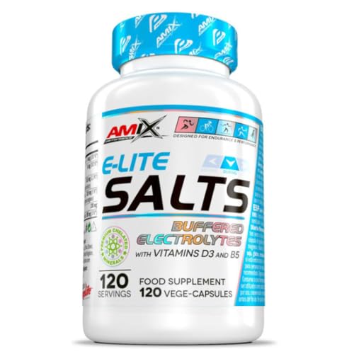 Amix Performance, E-Lite Salts, Combinación única de Sales Minerales con Vitaminas D y B5 & Fórmula de Electrolitos en Cápsulas Veganas, 120 Cápsulas, 200 g