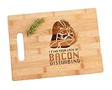 Darth Vader I Find Your Lack Of Bacon Disturbing Engraved Bamboo Wood Cutting Board with Handle Charcuterie Cheese Star Wars Gift 9.5 x 13'