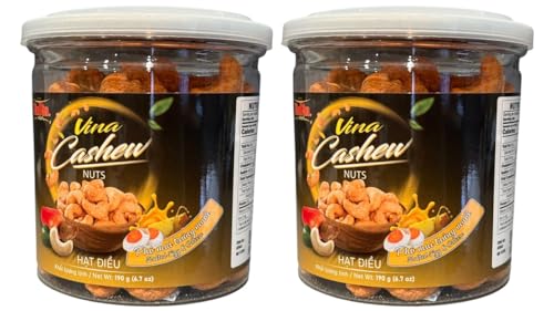 Image of 2 Packs - Cashew Nuts - Hat Dieu Vi Muoi Pho Mai - 6 Oz per Can with 2 Cans per Order