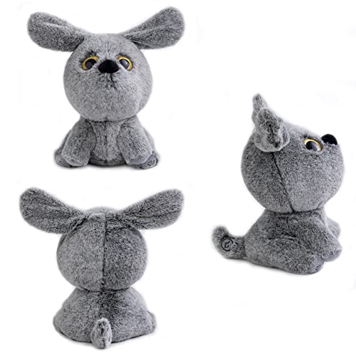 Aidiya Interactive Stuffed Animal Toys Plush Singing Talking Dog Repeats What You Say Musical Puppy Toy Buddy Birthday Gifts For Girl Boy Adjustable Volume 11''(Grey) #TOP2
