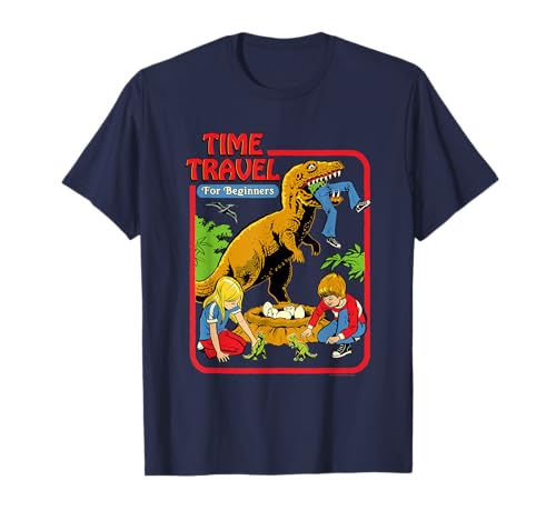 Steven Rhodes Time Travel T-Rex Dinosaur Retro Dark Humor T-Shirt