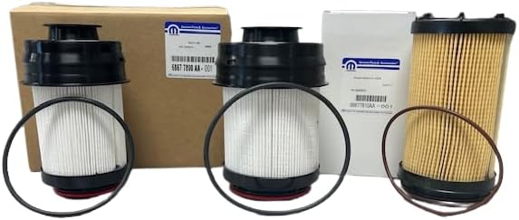 Mopar Genuine OEM Filters Bundle,Dodge Ram 6.7L Cummins Diesel Filter Set; Fuel/Water Separator Filter, Fuel Filter, & Engine Oil Filter. 68677800AA & 68677810AA; Fits 2025 & Newer Ram 6.7L Diesel
