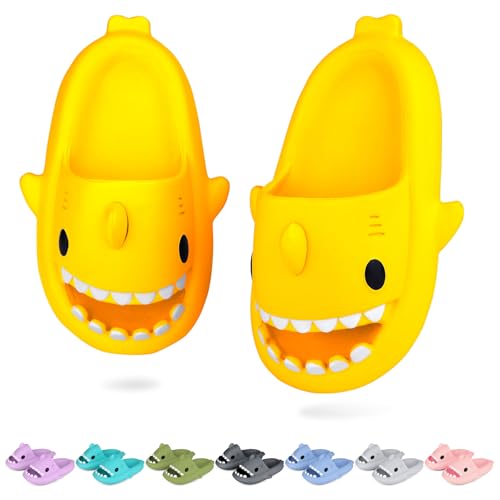 Image of Kids Shark Cloud Slides | Toddler Boys Girls Shower Slippers | Boys Girls Cute Cartoon Fish Flip Flops | Beach Pool Home Sandals | Quick Dry Non-Slip