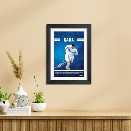Image of TenorArts Kaka Quotes Poster Frame Real Madrid Laminated Photo Framed Painting with Matt Finish Black Textures (12 inches x 9inches)