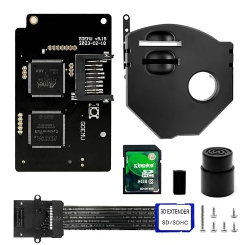 GDEMU V5.15 &amp; V5.15b Optical Drive Emulation Board for SEGA Dreamcast - Remote Card Mount Kit with SD Extension Cable, Compatible with DC VA1 Console (Black V5.15)