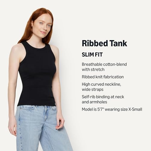 Image of Amazon Essentials Women's Slim-Fit Ribbed Tank Top