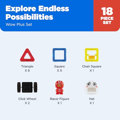 WOW Plus Magnetic Building Blocks Toy. Makes 30 Different Cars With Detachable Race Driver. STEM Toy With 18 Pieces., 70702 - Lego - Immagine 5