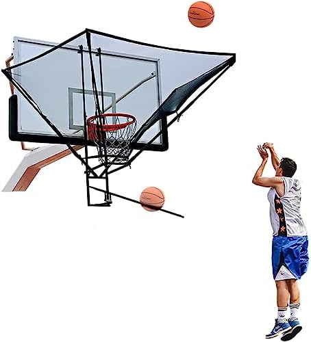 Hanging Basketball Return，Basketball Shot Returner,180° Rotating Basketball Rebounder Net Return System,Hanging Basketball Return Attachment for Hoop,Kids/Youth/Adults Basketball Training Ai