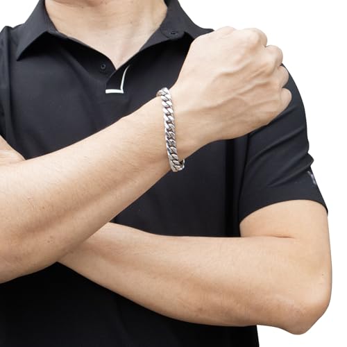 Pulsera Ahiller de Acero Inoxidable con Eslabones Cubanos para Hombre miniatura 5