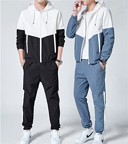 Floette Men Retro Windbreaker Track Suit Track Jacket Track Pant Athletic Hip Hop Windproof Sweat Suit4